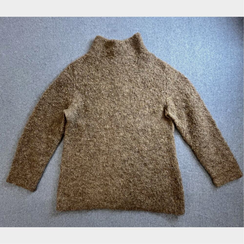 Peruvian Connection Women's Beige Knit Turtleneck Alpaca Blend Sweater Sz M